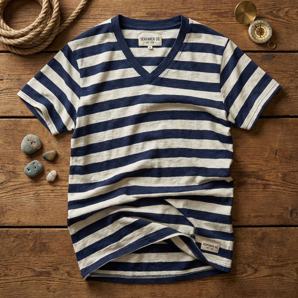 Striped V-Neck T-Shirt